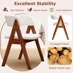 Set of 4 Sherpa Dining Armchairs with Open Curved Back, Walnut A Shaped Frame