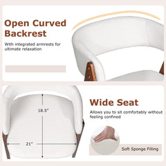 Set of 4 Sherpa Dining Armchairs with Open Curved Back, Walnut A Shaped Frame
