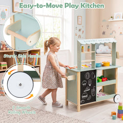 Wooden Kitchen Playset with Cookware Accessories for Kids