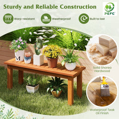 Wooden Plant Stand Outdoor Indoor Solid Wood Flower Pot Holder Display Shelf-S
