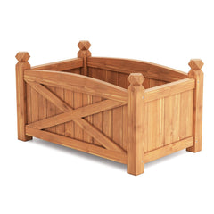 Wooden Raised Garden Bed, Drainage Holes for Patio Garden-S