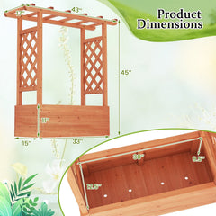 Patent Pending Wooden Raised Garden Bed with Trellis and Hanging Roof-Orange