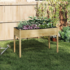 Wooden Raised Vegetable Garden Bed Elevated Grow Vegetable Planter-Natural