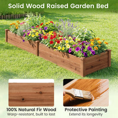 Wooden Vegetable Raised Garden Bed for Backyard Balcony Patio-Brown