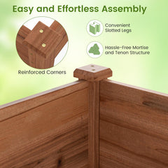 Wooden Vegetable Raised Garden Bed for Backyard Balcony Patio-Brown
