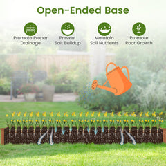 Wooden Vegetable Raised Garden Bed for Backyard Balcony Patio-Brown