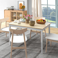 47" x 30" Dining Table, Farmhouse Dining Room Table with Pine Wood Frame, Space Saving Kitchen Table, Black