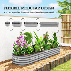4.9 x 2 x 1ft Galvanized Raised Garden Bed Kit, Metal Planter Box with Safety Edging, Black