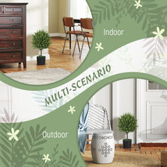 Decorative Artificial Plants, Cedar Topiary Trees in Pots, Fake Plants for Home Indoor outdoor Decor, Green
