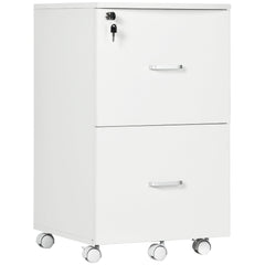 2 Drawer File Cabinet with Lock, Small Rolling Filing Cabinet for A4, Letter-Size Documents, Printer Stand for Home Office, 17" x 17.75" x 28.25", Black