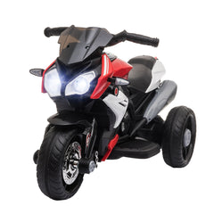 Kids Electric Motorcycle Ride-On Toy with 3 Wheels, Music, Horn, Lights, Black
