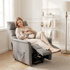 Lift Chair for Elderly, Power Chair Recliner with Remote Control, Side Pockets for Living Room, Blue