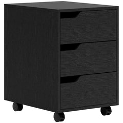 3 Drawer File Cabinet, Mobile Vertical Filing Cabinet with Wheels, Printer Stand with Storage for Home Office, Oak