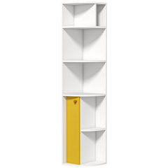 5-Tier Corner Bookcase, Storage Bookshelf, Freestanding Display Shelves with Open Compartments and Cabinet for Home Office, Living Room, Study, Black