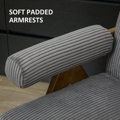 Cashmere Accent Chair Armchair with Wide Seat and Soft Padded Armrests for Reading, Bedroom, Cream White
