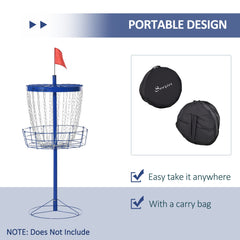 24-Chain Portable Practice Basket for Disc Golf Target Stand Easy Assembly & Lightweight Basket w/ Carry Bag Deep Blue