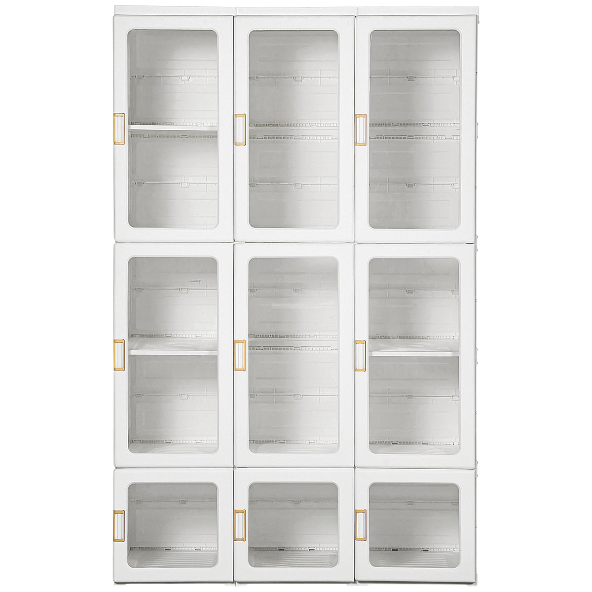Small Apartment Bedroom Closet Foldable Portable Closet with Cube Storage Hanging Rods Magnet Doors, White
