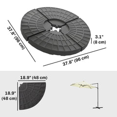 Set of 4 Umbrella Base Weights Outdoor Parasol Holder for Cross Base Portable