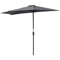 9.8ft Half Umbrella Semi Round Patio Parasol with Crank Handle, Top Vent for Garden, Balcony- NO BASE INCLUDED, Green