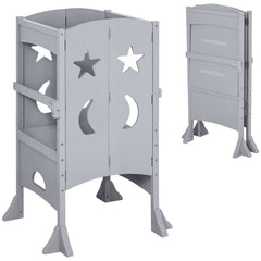 Step Stool with Safety Rail and Support Handles Kitchen Counter Step-up Helper