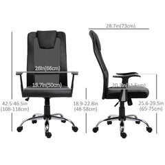Ergonomic Office Chair with Thick Padded Headrest, Mesh Computer Desk Chair with Tilt Function, Armrest, Black