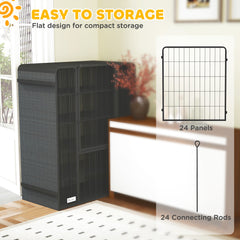 24 Panel 31.5" Height Heavy Duty Dog Playpen for Small Medium Dogs, Grey