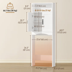 Over the Toilet Storage Cabinet Freestanding Bathroom Organizer with 2 Doors and Open Shelf Black