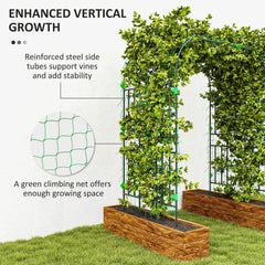 Arched Garden Trellis, 8 FT Tall Metal Plant Trellis Support with Trellis Netting for Climbing Plants