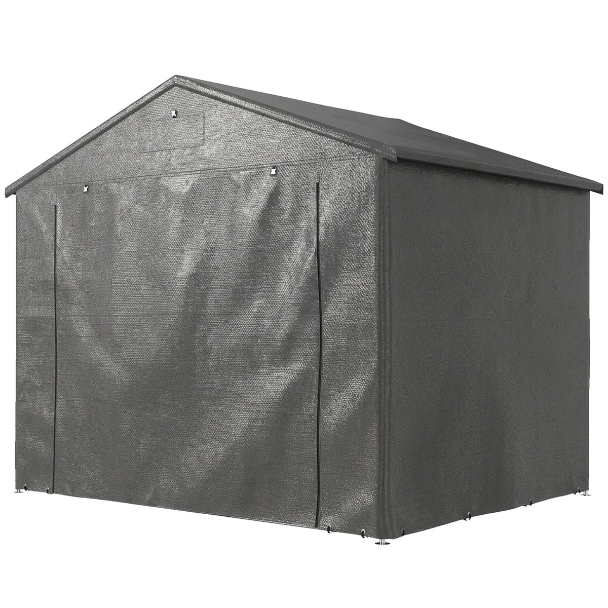 8' x 6' Portable Shed, Waterproof Bike Tent with Roll-up Zipper Door, Vent and Galvanised Metal Frame, Dark Grey