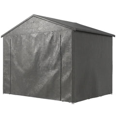 8' x 6' Portable Shed, Waterproof Bike Tent with Roll-up Zipper Door, Vent and Galvanised Metal Frame, Dark Grey