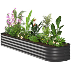 4.9 x 2 x 1ft Galvanized Raised Garden Bed Kit, Metal Planter Box with Safety Edging, Black