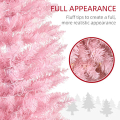 6' Pre Lit Artificial Pencil Christmas Trees, Xmas Tree with Realistic Branches and Warm White LED Lights, Green