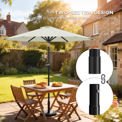 Patio Sun Umbrella, Outdoor Parasol with 6 Ribs, Khaki