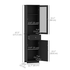 Tall Bathroom Cabinet, Bathroom Storage Cabinet with Drawers, 2 Doors and Adjustable Shelves, White