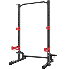 Power Cage Squat Rack, 1100LB Heavy-Duty Power Rack with Pull-Up Bar, Adjustable J-Hooks, Plates and Barbell Storage
