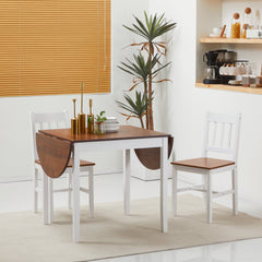 Solid Wood Kitchen Table, Drop Leaf Tables for Small Spaces, Folding Dining Table, Black