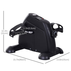 Portable Mini Pedal Exercise Bike Indoor Cycle Fitness Arm Leg w/ LCD Display, Black
