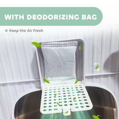 Enclosed Cat Litter Box with Lid, Scoop, Top Entry, Deodorization Bags, Drawer Type Cat Litter Tray, Easy to Clean, Green