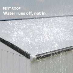 4' x 8' Outdoor Storage Shed Lean to Shed Outdoor Metal Tool Shed with Lockable Door and Air Vents, Light Grey