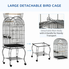 60" Large Bird Cage with Openable Top for Cockatie, Sun Conure