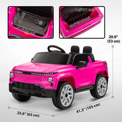 12V CHEVROLET SILVERADO EV RST Licensed Kids Car w/ Remote, Spring Suspension, Soft Start, Training Wheels, Black