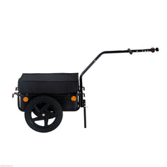 Bicycle Cargo Trailer 16 inch Air Wheel Wagon Trailer with Suitcase Large Capacity Enclosed Stroller Wagon - Black