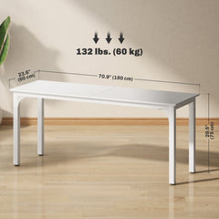 71" Computer Desk, Desktop Desk with Metal Legs, Distressed Black