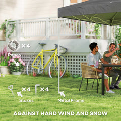 Pop Up Canopy Waterproof Canopy Tent with Carrying Bag for Parties Garden BBQs 9.8' x 9.8', Blue