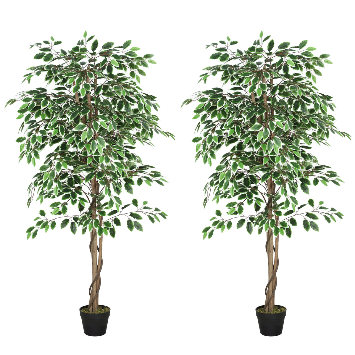 5.3 FT Artificial Tree, Indoor Fake Ficus with Pot, for Home Office Living Room Decor