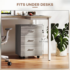 Mobile Filing Cabinet with Wheels, 3 Drawer File Cabinet with Lock and Keys for Home Office, White