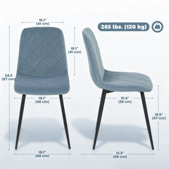 Dining Chairs Set of 4, Upholstered Dining Room Chairs with Steel Legs, Modern Kitchen Chair for Dining Room, Black