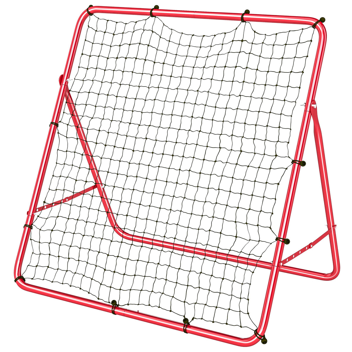 Soccer 5 Angles Adjustable Soccer Rebounder Net, Multi-Sport Training Bounce Back Net, Red