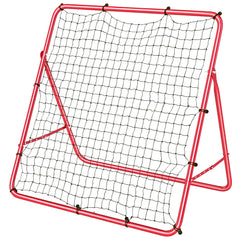 Soccer 5 Angles Adjustable Soccer Rebounder Net, Multi-Sport Training Bounce Back Net, Red