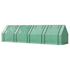 Portable Mini Greenhouse Tunnel Growing Tent Plants Flower Warm House w/ Zippered Roll-up Doors, Clear